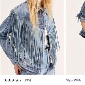 Free people fringe jean jacket